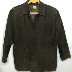 Caslon Nordstrom Brown Suede Leather Jacket 1X